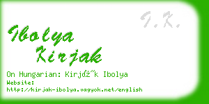 ibolya kirjak business card